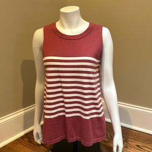 Loft size L sleeveless knit striped sweater